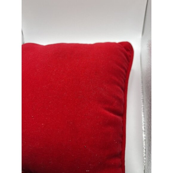 Vintage Needlepoint Xmas Santa Hand Embroidered Wool & Velvet Pillow NICE - Picture 12 of 15